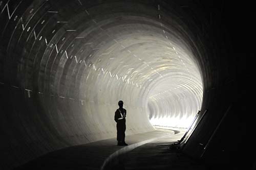 Inside the flood relief tunnel