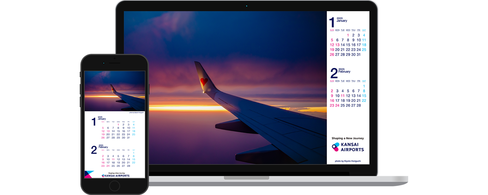 デスクトップ版とスマートフォン版カレンダーのサムネイル
