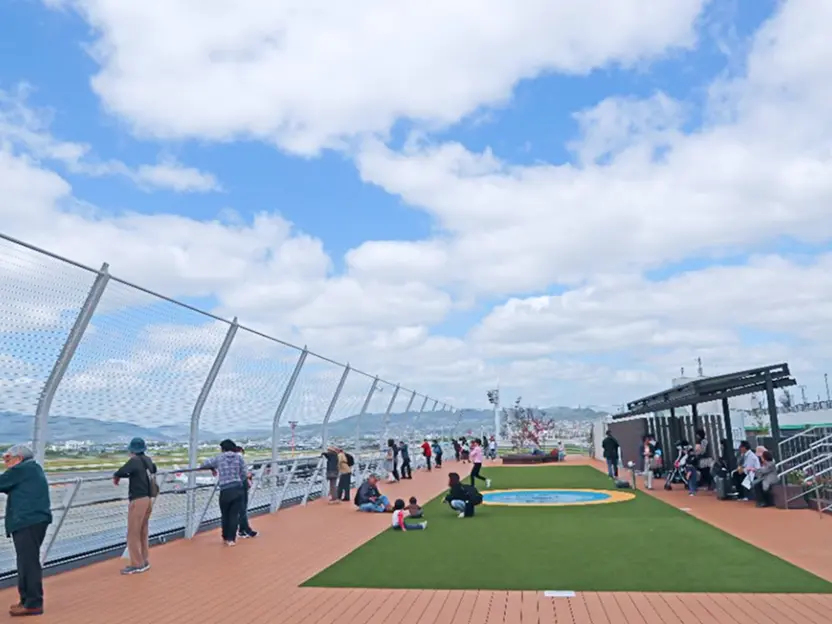 Rooftop observation deck at Osaka Itami Airport.