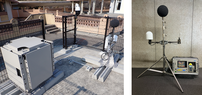 常時測定局の写真と自動測定装置の写真