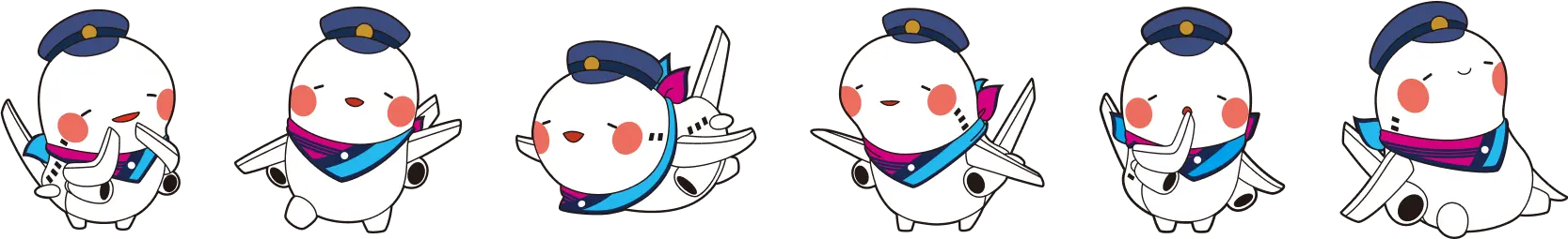 さまざまなポーズをとるそらやんのイラスト