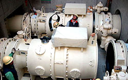 Inside of the drainage pump room.
